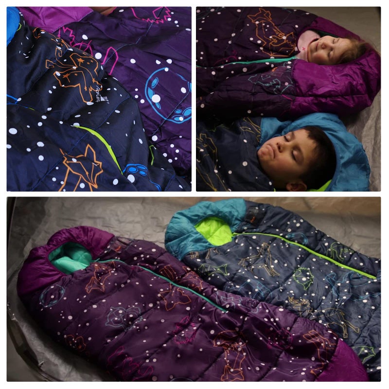 AceCamp Glow in The Dark Mummy Sleeping Bag for Kids and Youth, Temperature Rating 30Â°F/-1Â°C, Water-Resistant for Camping, Hiking, and Slumber Partyâ€¦ (Purple, Youth) - Image 5